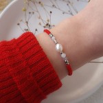 Bransoletka kamień księżycowy, kryształ górski, perła